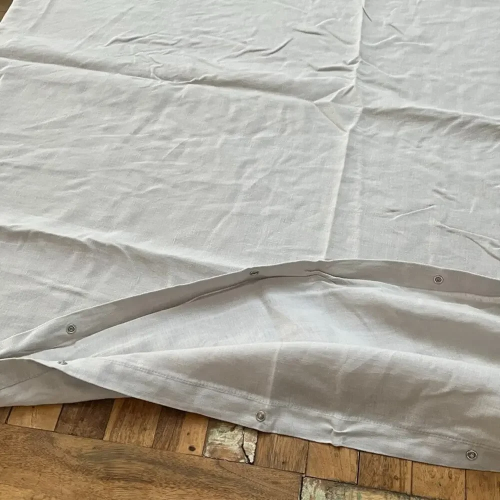 Full/Queen Duvet Cover 100% Linen Tan Snap Button Closure 91